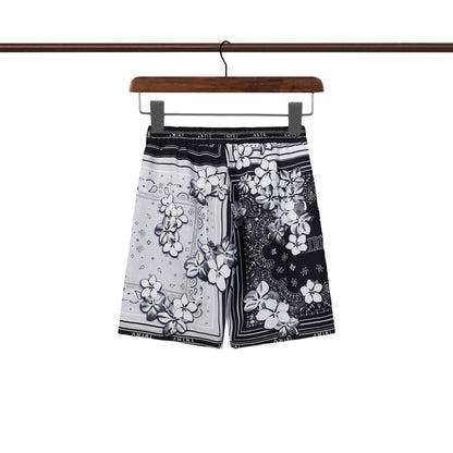 AMIRI-BLCK-N-WHTE-FLOWERS-SHORT