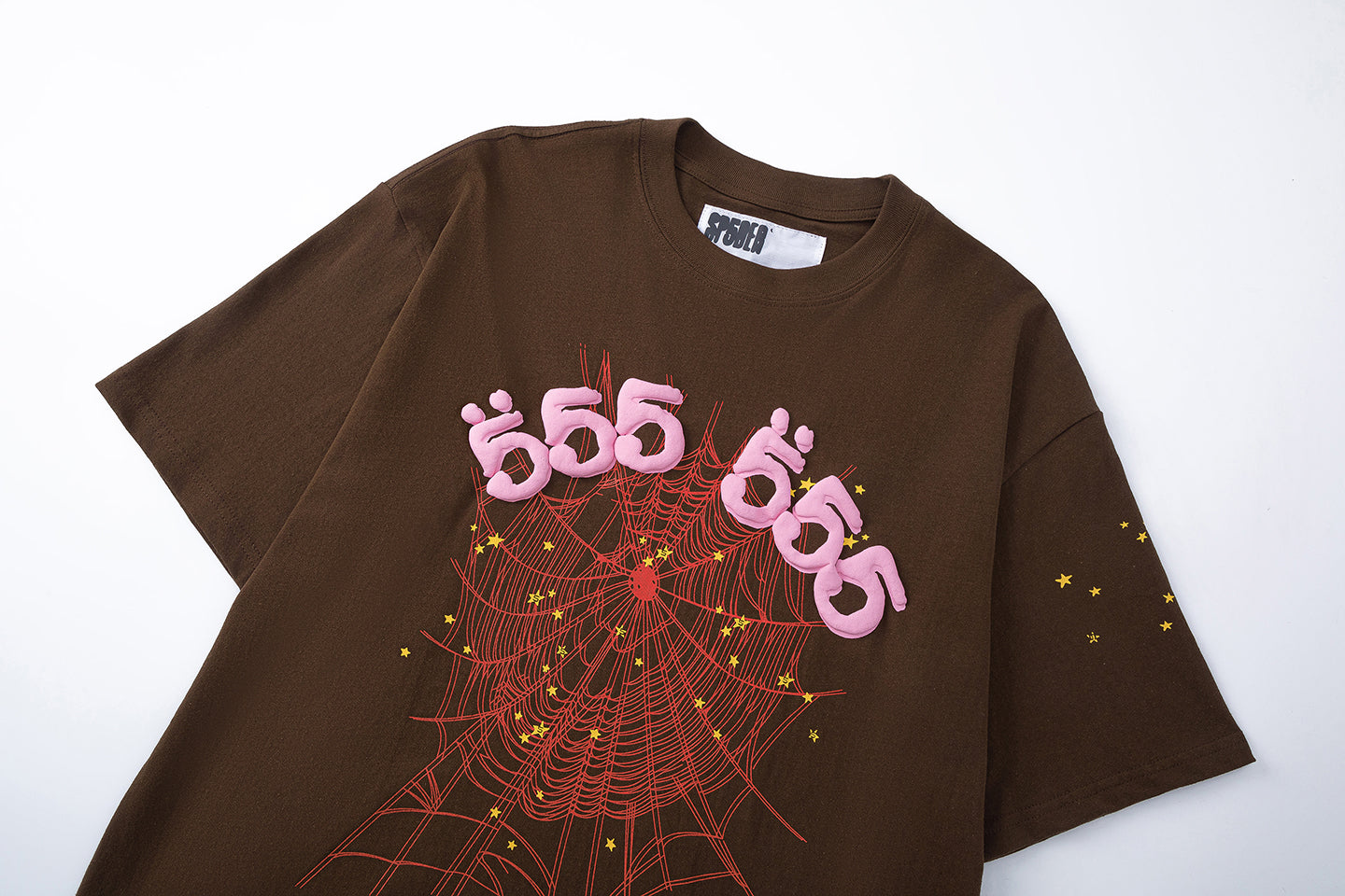 SP5DER-BROWN-555-T-SHIRT
