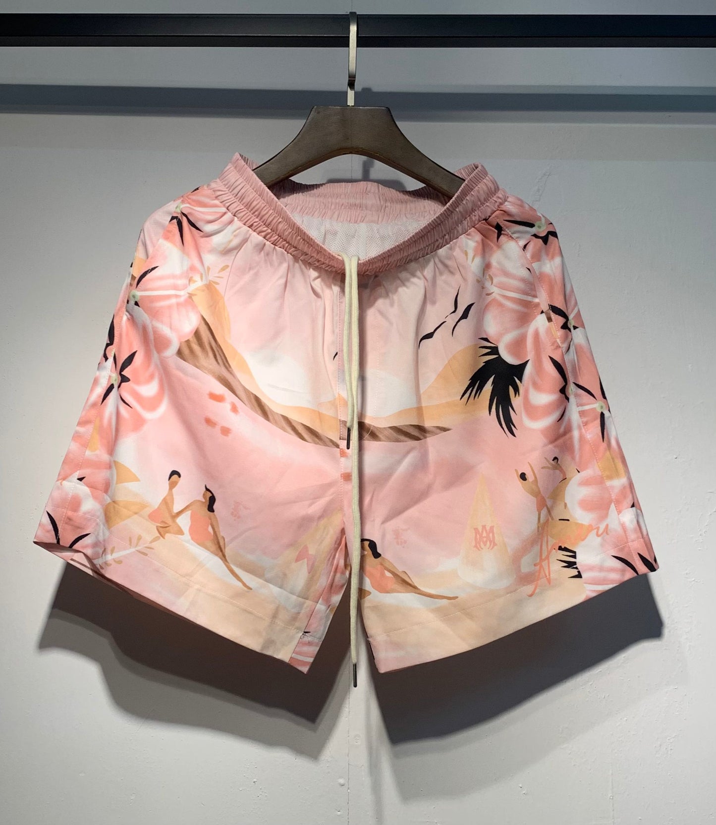 AMIRI-PINK-BEACH-SHORT