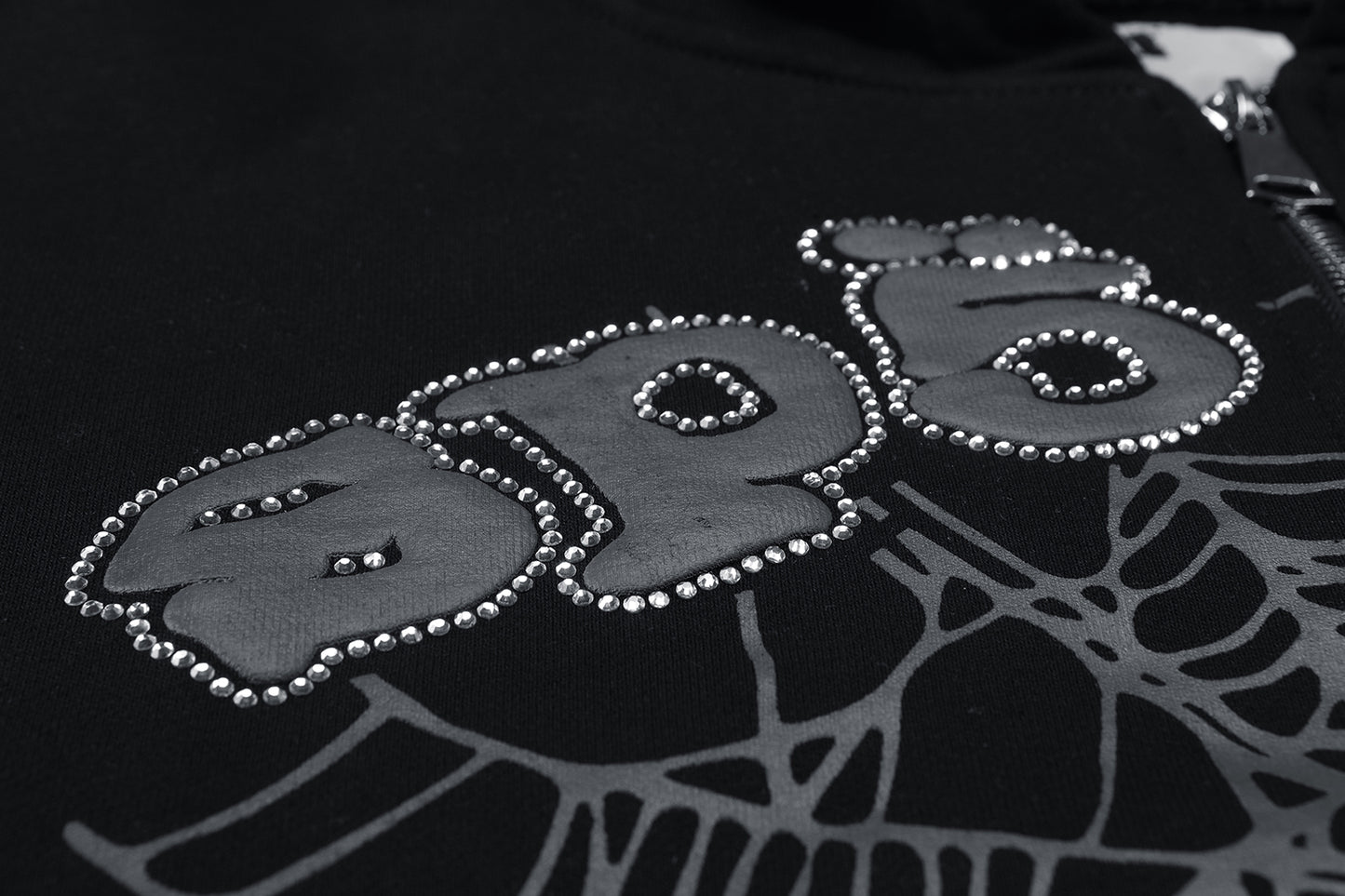 SP5DER-BLACK-ZIP-HOODIE