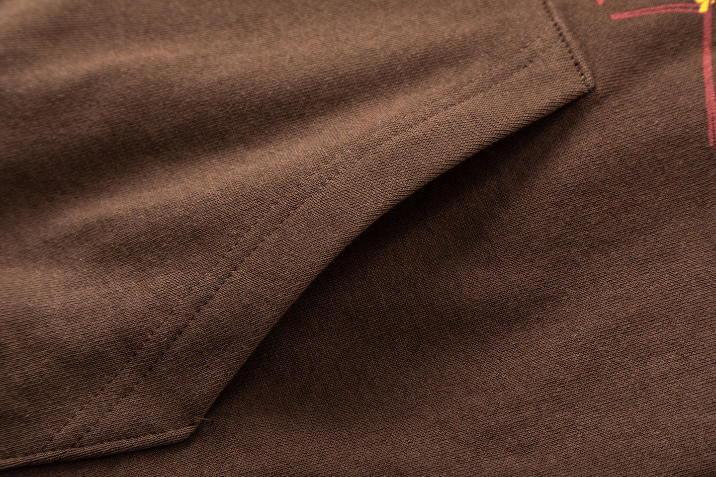 SP5DER-BROWN-555-HOODIE