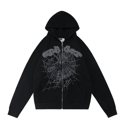 SP5DER-BLACK-ZIP-HOODIE
