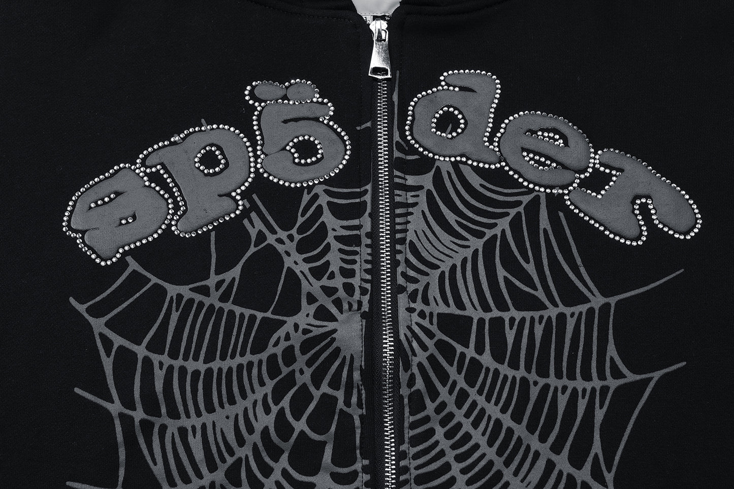 SP5DER-BLACK-ZIP-HOODIE