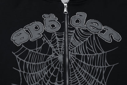 SP5DER-BLACK-ZIP-HOODIE
