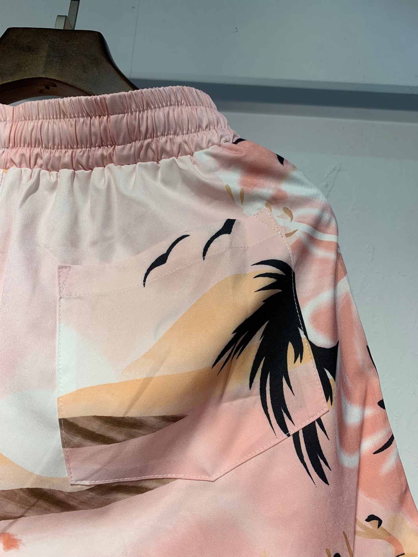 AMIRI-PINK-BEACH-SHORT