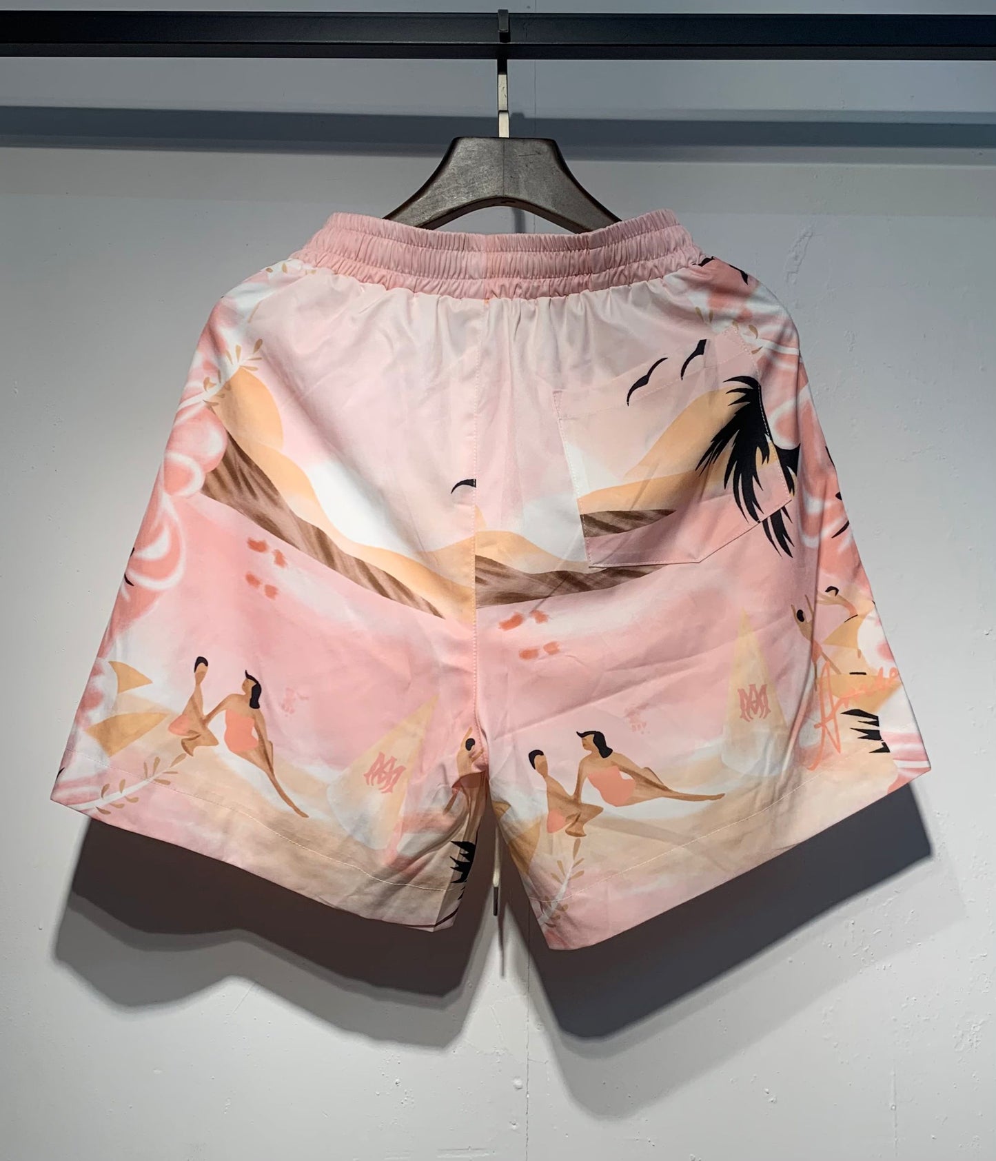 AMIRI-PINK-BEACH-SHORT