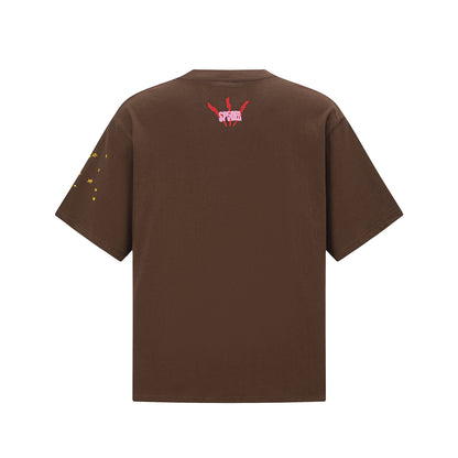 SP5DER-BROWN-555-T-SHIRT