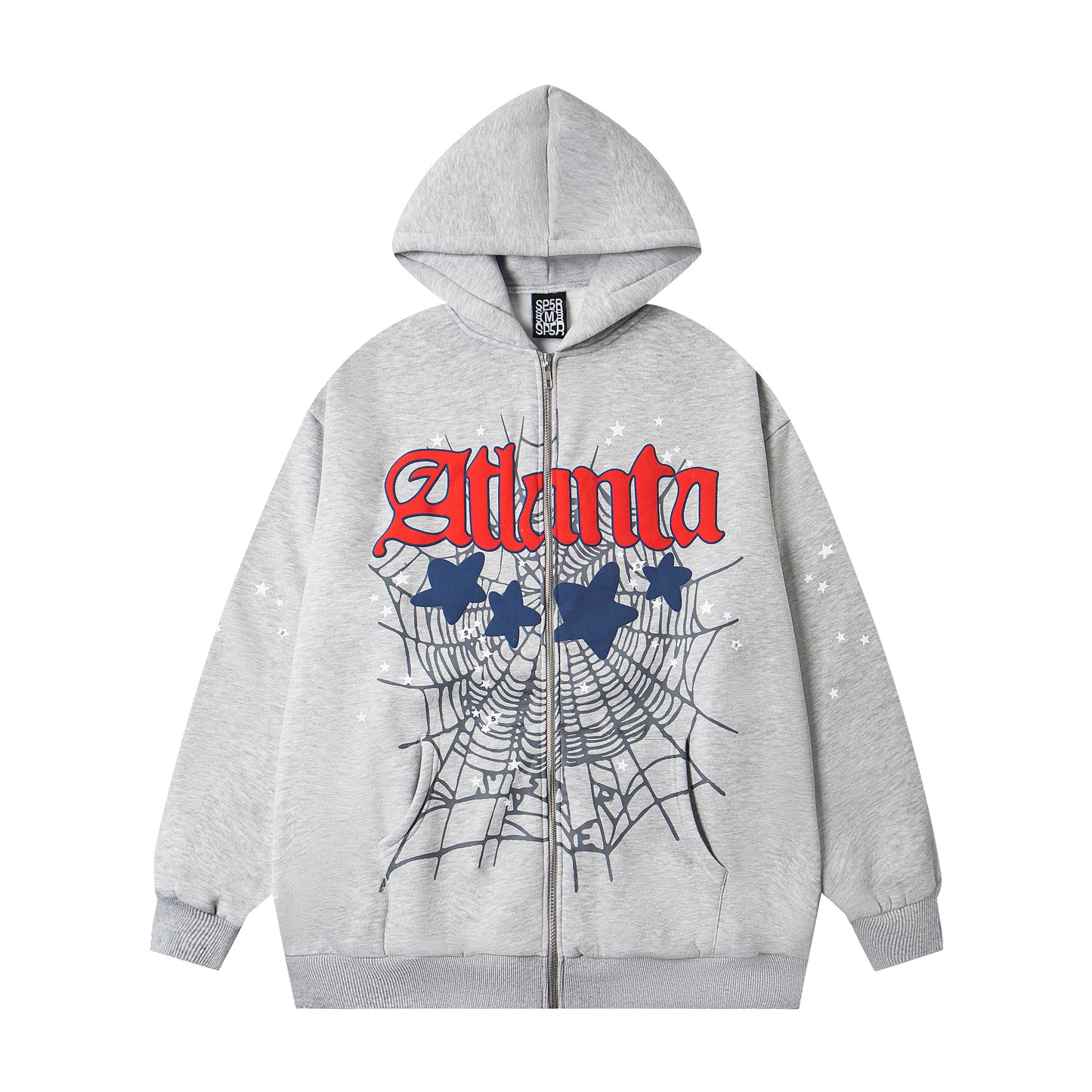 SP5DER-GREY-ATLANTA-ZIP-HOODIE