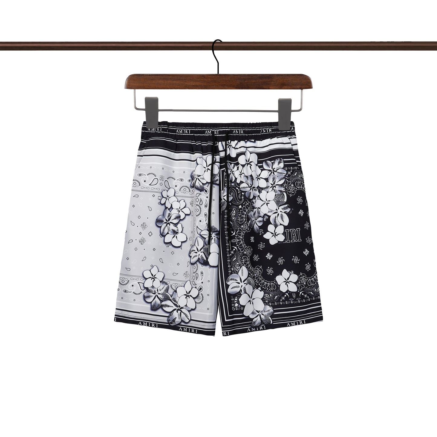 AMIRI-BLCK-N-WHTE-FLOWERS-SHORT