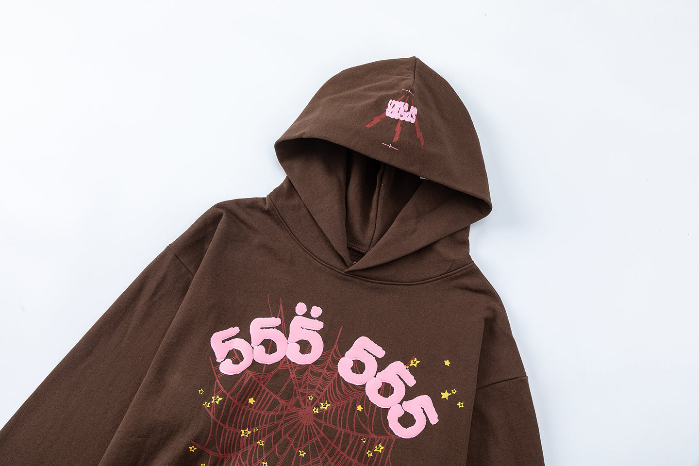 SP5DER-BROWN-555-HOODIE